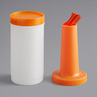 Choice 1 Qt. Pour Bottle with Orange Neck and Cap