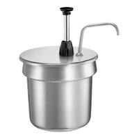 Server Stainless Steel 2 oz. Inset Pump with Lid for 7 Qt. Vegetable Inset