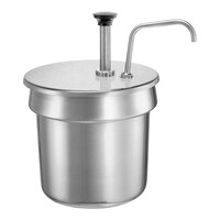 Server 1 oz. Stainless Steel Inset Pump with Lid for 4 Qt. Vegetable Inset