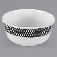 Bon Chef Americana 8 oz. Black Checkered Rim Melamine Bowl