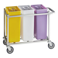 Baker's Lane 30 Gallon / 480 Cup Mobile Triple Ingredient Bin - Yellow / White / Purple