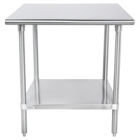 Advance Tabco SAG-303 30" x 36" 16 Gauge Stainless Steel Commercial Work Table with Undershelf