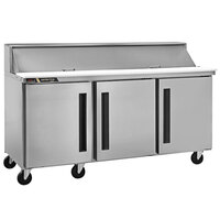 Traulsen Centerline CLPT-7230-SD-LRR 72 1/2" 3 Door Mega Top Refrigerated Sandwich Prep Table