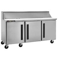 Traulsen Centerline CLPT-7230-SD-RRR 72 1/2" 3 Right Hinged Door Mega Top Refrigerated Sandwich Prep Table