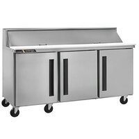 Traulsen Centerline CLPT-7220-SD-LRR 72 1/2" 3 Door Refrigerated Sandwich Prep Table