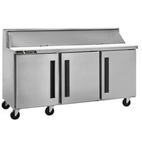 Traulsen Centerline CLPT-7220-SD-RRR 72 1/2" 3 Right Hinged Door Refrigerated Sandwich Prep Table