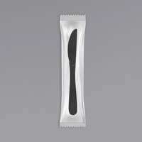 Fineline ReForm Individually Wrapped Black Plastic Knife - 1,000/Case