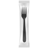 Fineline ReForm Individually Wrapped Black Plastic Fork - 1,000/Case