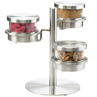 Cal-Mil 1855-4-55 Mixology Stainless Steel Three Tier 16 oz. Metal Lid Jar Display - 14" x 11" x 11 1/4"