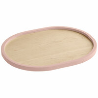 Cal-Mil Blonde 13" x 16" Maple Wood Serving Tray with Blush Colored Rim