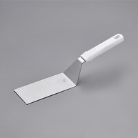 Choice 6" x 3" Square Edge Turner with White Polypropylene Handle