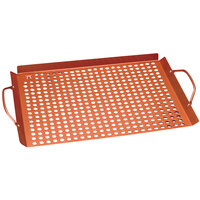 Outset® QN71 17" x 11" Copper Double-Coated Non-Stick Perforated Grill Tray