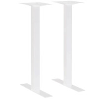 BFM Seating Uptown 24" x 4" Square Column White Steel Bar Height End Table Base Set - 2/Set