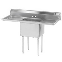 Advance Tabco FE-1-1812-18RL One Compartment Stainless Steel Commercial Sink with Two Drainboards - 54"