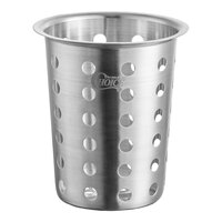Choice Bulk Pack Perforated Stainless Steel Flatware Holder Cylinders - 12/Pack
