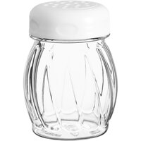 Tablecraft 6 oz. Clear Tritan™ Plastic Swirl Shaker with White Perforated Top - 12/Case