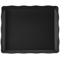 GET ML-155-BK Osslo Bake and Brew 14" x 11 1/2" Black Scalloped Melamine Rectangular Display Tray - 6/Pack