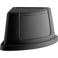 Lavex 21 Gallon Black Corner Round Push Door Trash Can Lid