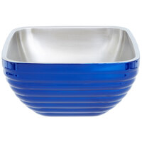 Vollrath 4763425 Double Wall Square Beehive 3.2 Qt. Serving Bowl - Cobalt Blue