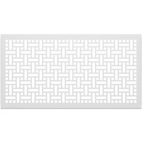 SelectSpace 5' White Square Weave Pattern Partition Panel