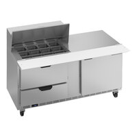 Beverage-Air SPED60HC-12M-2 60" 1 Door 2 Drawer Mega Top Refrigerated Sandwich Prep Table