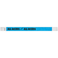 Carnival King Neon Blue "ALL ACCESS" Disposable Tyvek® Wristband 3/4" x 10" - 500/Bag