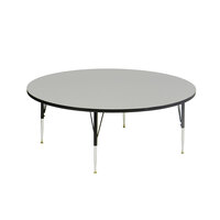 Correll EconoLine 60" Round Gray Adjustable Height Activity Table