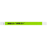 Carnival King Lemon Lime "OVER 21" Disposable Tyvek® Wristband 3/4" x 10" - 500/Bag