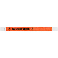 Carnival King Neon Red "DESIGNATED DRIVER" Disposable Tyvek® Wristband 3/4" x 10" - 500/Bag