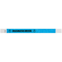 Carnival King Neon Blue "DESIGNATED DRIVER" Disposable Tyvek® Wristband 3/4" x 10" - 500/Bag