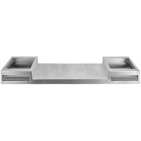 Tablecraft CWACTION5BRA 14 1/4" x 55" x 5 3/4" Brushed Aluminum Double Butane Station