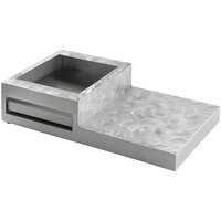 Tablecraft CWACTION6RSA 14 1/4" x 26" x 5 3/4" Random Swirl Aluminum Single Butane Station