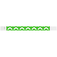 Carnival King Neon Green Arrows Up Disposable Tyvek® Wristband 3/4" x 10" - 500/Bag