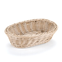 GET WB-1503-H Designer Polyweave 9" x 6 3/4" x 2 1/2" Honey Oval Plastic Basket - 12/Case