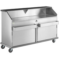 Regency 74" Standard Stainless Steel Portable Bar with Two Removable Speed Rails, Ice Bin, and Removable Ice Bin Cover