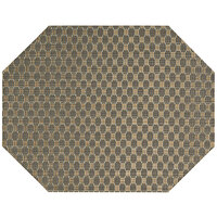 Front of the House Metroweave 14" x 11" Bronze Honeycomb Woven Vinyl Octagon Placemat - 12/Pack