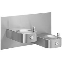 Zurn Elkay EHWM217RAC Soft Sides Stainless Steel Heavy Duty Reverse Bi-Level Wall Mount Non-Filtered Vandal-Resistant Drinking Fountain with Frame - Non-Refrigerated