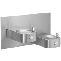 Zurn Elkay EHWM217C Soft Sides Stainless Steel Heavy-Duty Bi-Level Wall Mount Non-Filtered Vandal-Resistant Drinking Fountain with Frame - Non-Refrigerated