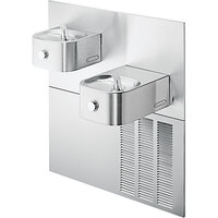 Zurn Elkay ERFP28K 8 GPH Soft Sides Stainless Steel Bi-Level Wall Mount Non-Filtered Drinking Fountain - 115V - Chilled