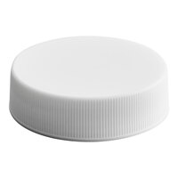 38/400 White Ribbed Continuous Thread Cap with Foam Liner - 2,250/Case