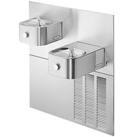 Zurn Elkay LNTEM8K 8 GPH Soft Sides Stainless Steel Bi-Level Wall Mount Filtered Drinking Fountain with Frame - 115V - Chilled