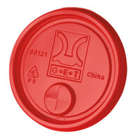 GET LID-88121-RED Disposable Red Plastic Lid with Straw Slot for 3" Diameter Tumblers - 2,000/Case