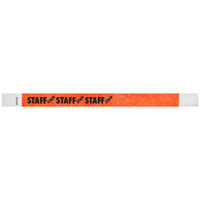 Carnival King Neon Red "STAFF" Disposable Tyvek® Wristband 3/4" x 10" - 500/Bag