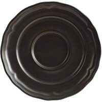 Acopa Condesa 6" Matte Finish Armor Gray Scalloped Porcelain Saucer - Sample