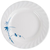 Thunder Group 1210BB Blue Bamboo 10 1/2" Round Melamine Curved Rim Plate - 12/Pack