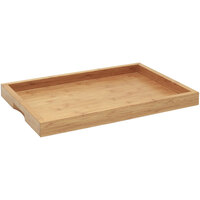 room360 19" x 13" x 1 1/2" Natural Bamboo Rectangular Serving Tray - 4/Case