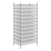 Regency 24" x 36" x 74" Wire Shelving Unit with 88 Clear Bins