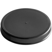 110/400 Unlined Black Ribbed Plastic Cap - 736/Case