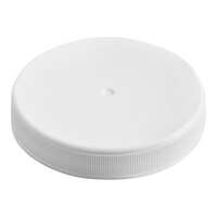 63/400 Unlined White Ribbed Plastic Cap - 1,200/Case