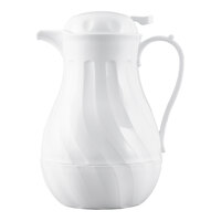 Choice 64 oz. White Thermal Swirl Coffee Carafe / Server